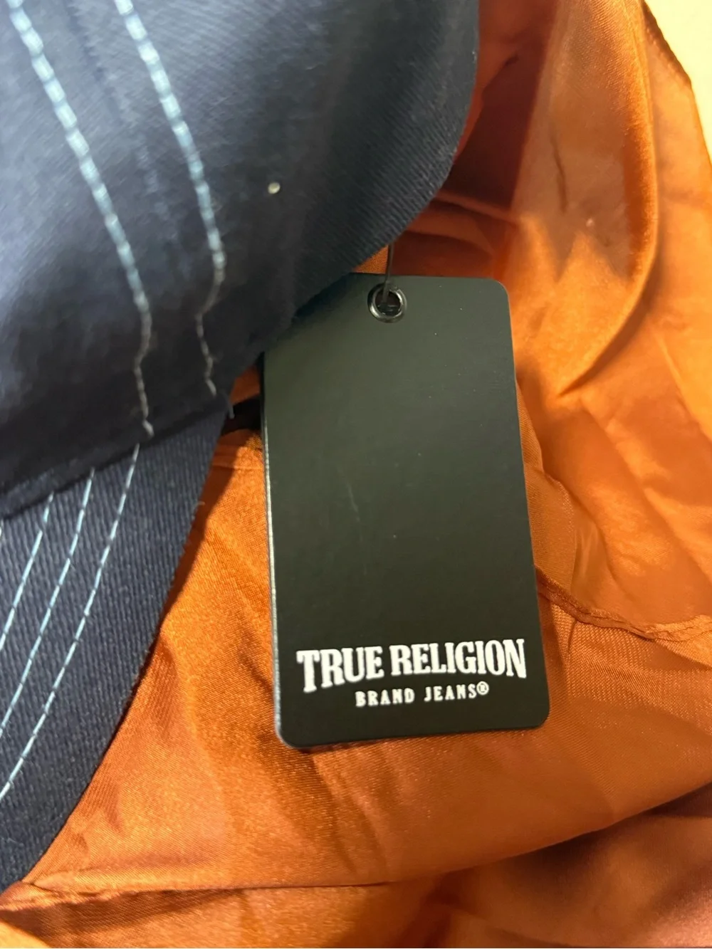 True Religion Navy Cap with Pink & White Embroidery